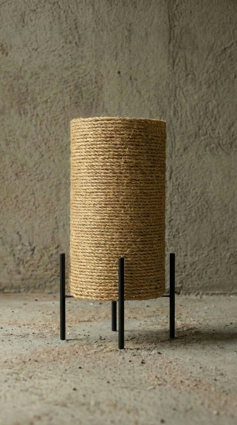 Luminária Chão Carretel Sisal Luminárias MMassuci Natural - Sisal 