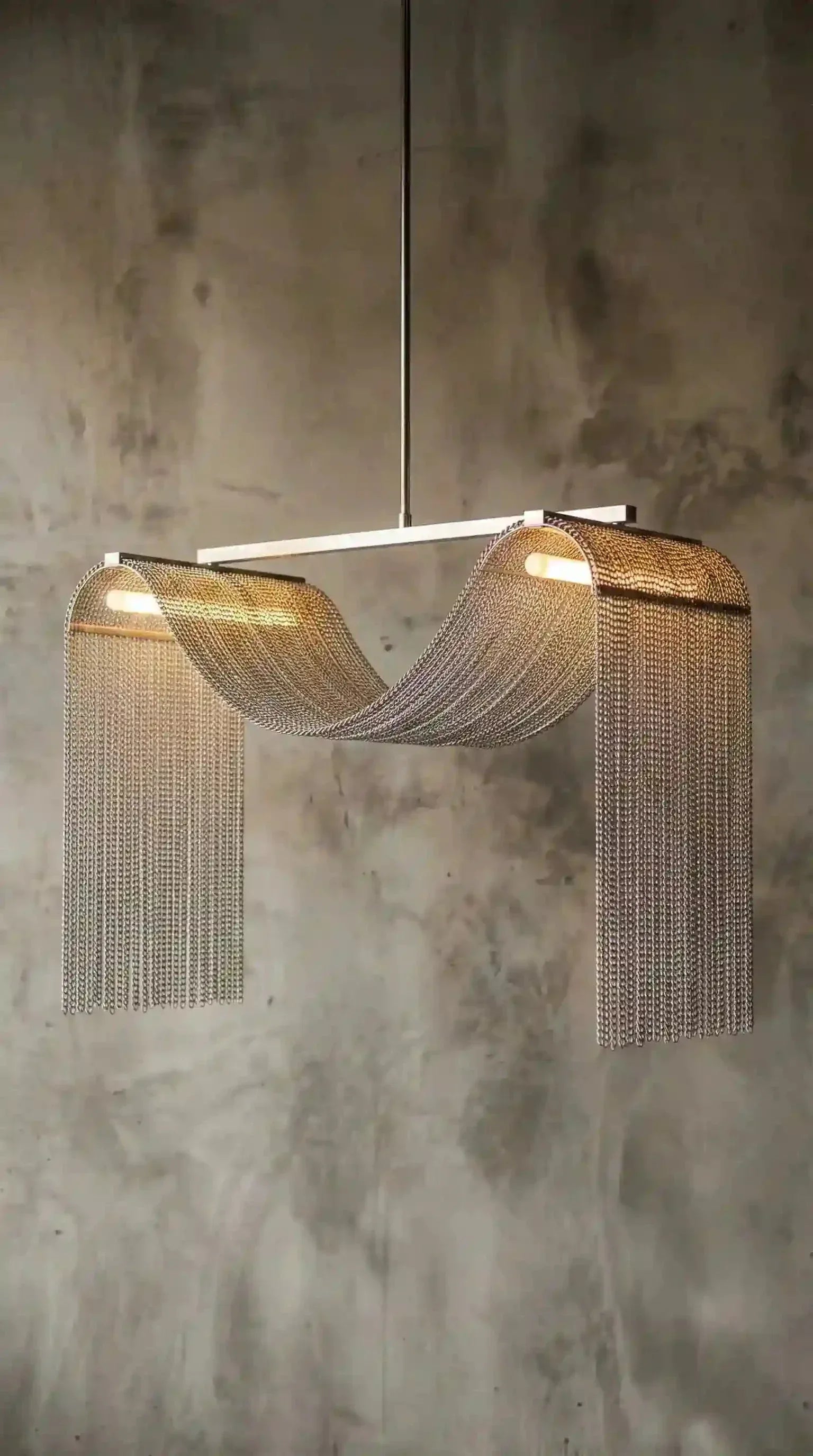 Luminária Pendente Drapê Correntes - Ateliê MMassuci