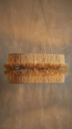 Luminária Pendente Fio de Buriti Aura Oval - Ateliê MMassuci