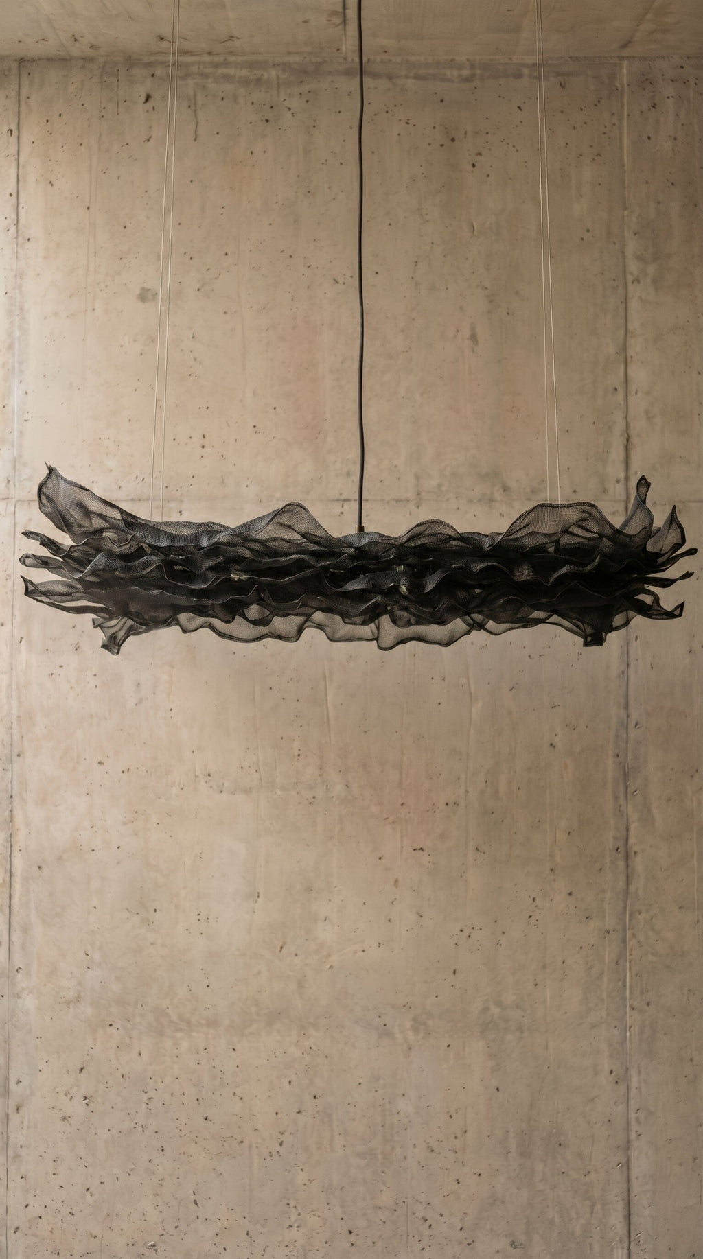 Luminária Pendente Flow Retangular Luminárias MMassuci Preto Absoluto 80cm 