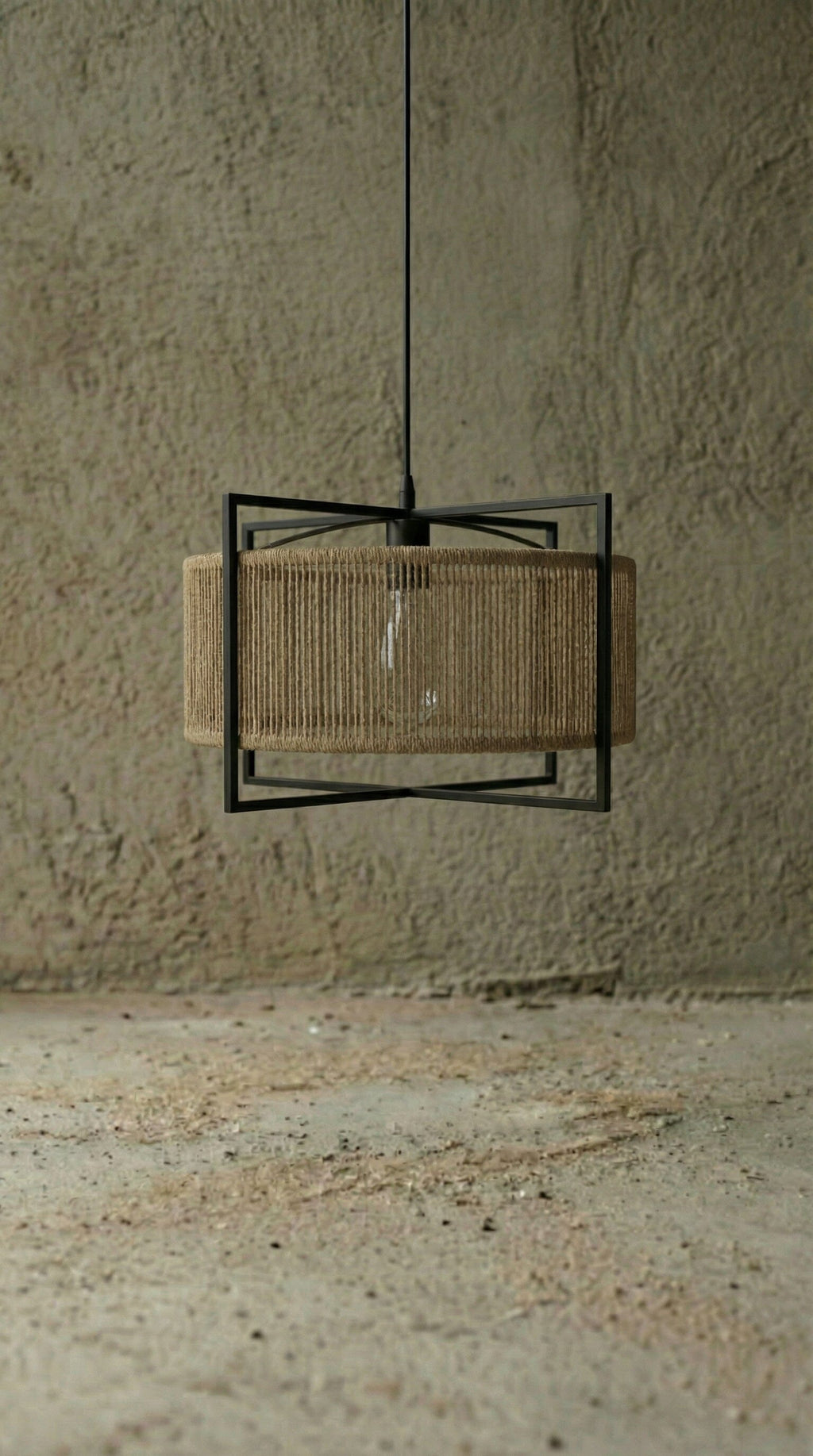 Luminária Pendente Juta Pórtico Luminárias MMassuci 45cm 