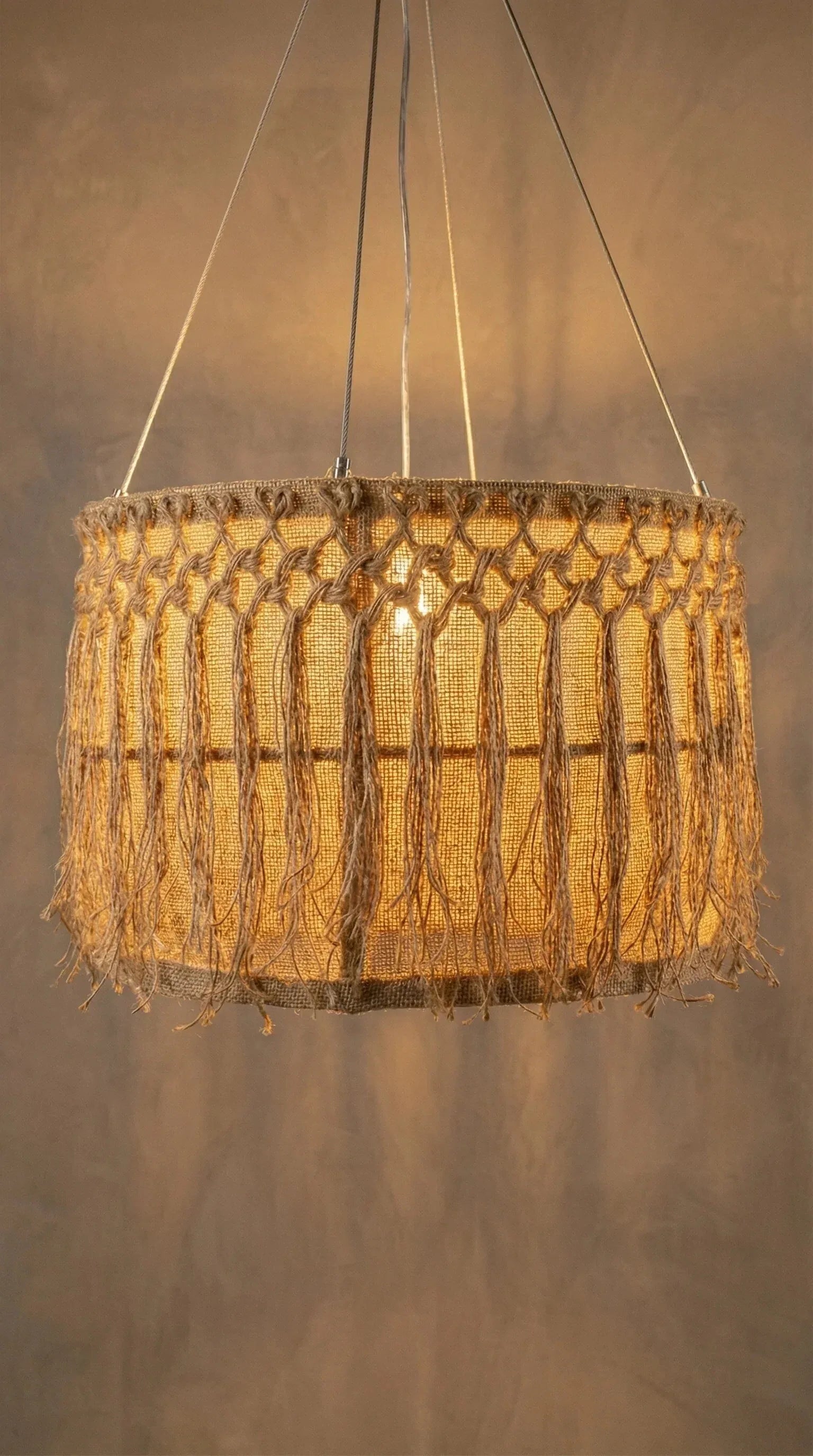 Luminária Pendente Tecido de Juta - Ateliê MMassuci